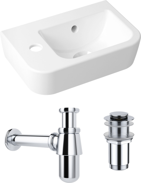 Комплект Раковина маленькая Lavinia Boho One 33310001L + Донный клапан Wellsee Drainage System 182134000 хром + Сифон 182103000 хром