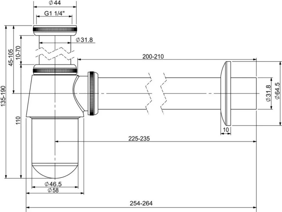 Комплект Раковина маленькая Lavinia Boho One 33310001L + Донный клапан Wellsee Drainage System 182134000 хром + Сифон 182103000 хром