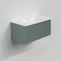 Тумба с раковиной La Fenice Terra 80 подвесная, grigio, раковина Slim Line 80 см