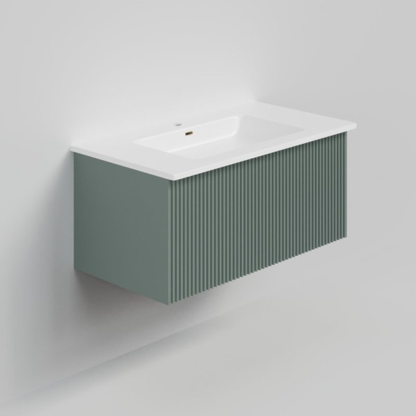 Тумба с раковиной La Fenice Terra 80 подвесная, grigio, раковина Slim Line 80 см