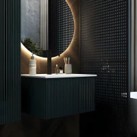 Тумба с раковиной La Fenice Terra 80 подвесная, grigio, раковина Slim Line 80 см