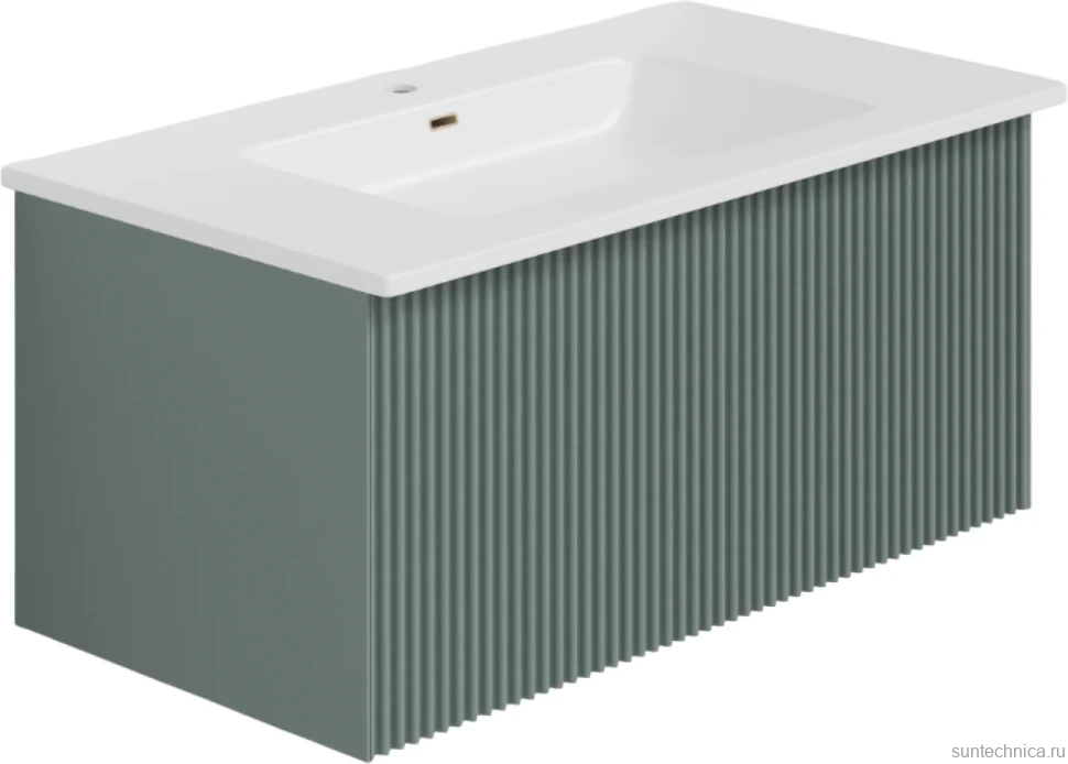Тумба с раковиной La Fenice Terra 80 подвесная, grigio, раковина Slim Line 80 см