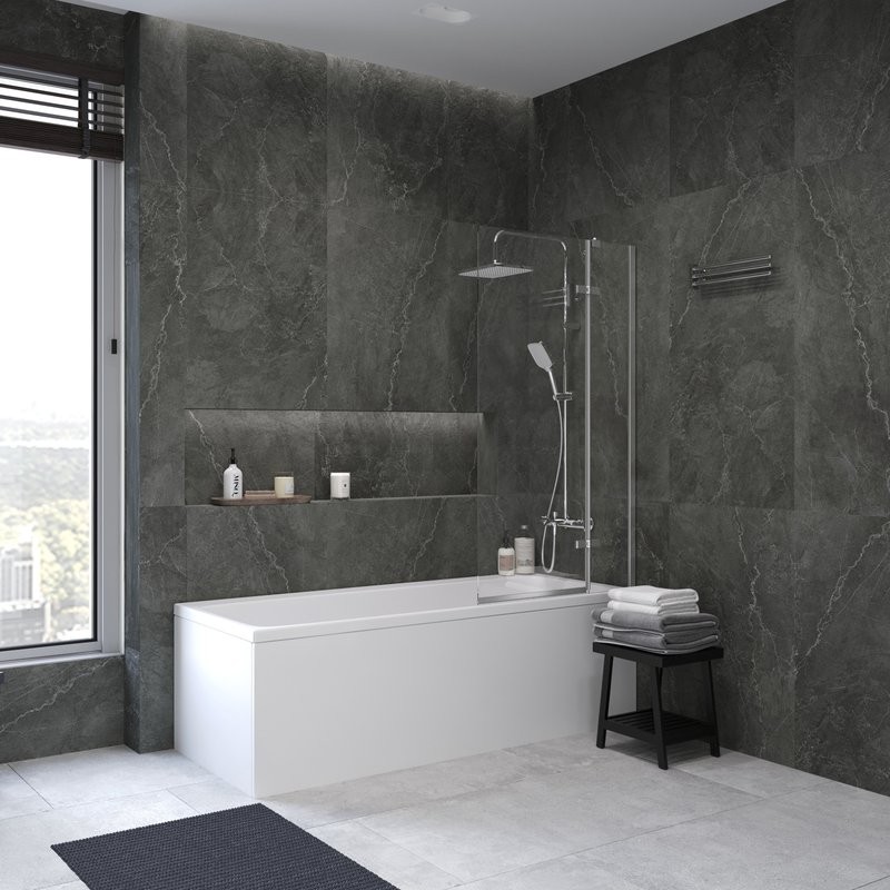 Акриловая ванна AM.PM Func 170x70 см, пристенная, белая, с каркасом