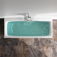 Акриловая ванна AM.PM Func 170x70 см, пристенная, белая, с каркасом