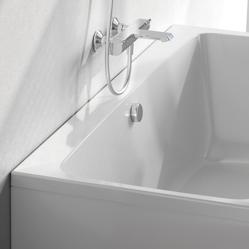 Акриловая ванна AM.PM Func 170x70 см, пристенная, белая, с каркасом