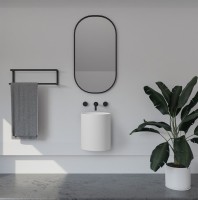 Раковина подвесная Abber Stein AS2624 42 матовая белая, круглая, искусственный камень