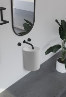 Раковина подвесная Abber Stein AS2624 42 матовая белая, круглая, искусственный камень