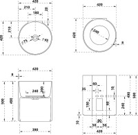 Раковина подвесная Abber Stein AS2624 42 матовая белая, круглая, искусственный камень