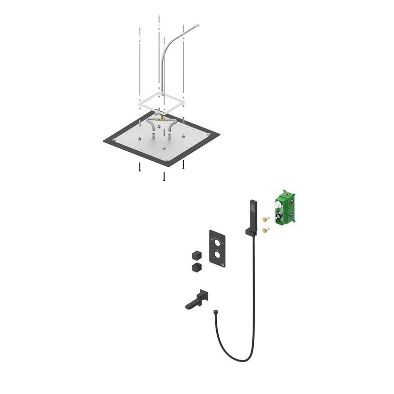 Душевой комплект Timo Petruma SX-5019/18SM С ВНУТРЕННЕЙ ЧАСТЬЮ, черное золото