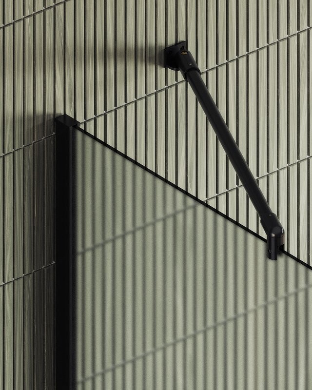 Душевая перегородка Maybahglass MGD-700-6ш 79 см, профиль черный, стекло сатин