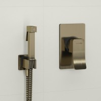 Гигиенический душ Wasserkraft Exter A01652 со смесителем, С ВНУТРЕННЕЙ ЧАСТЬЮ, светлая бронза
