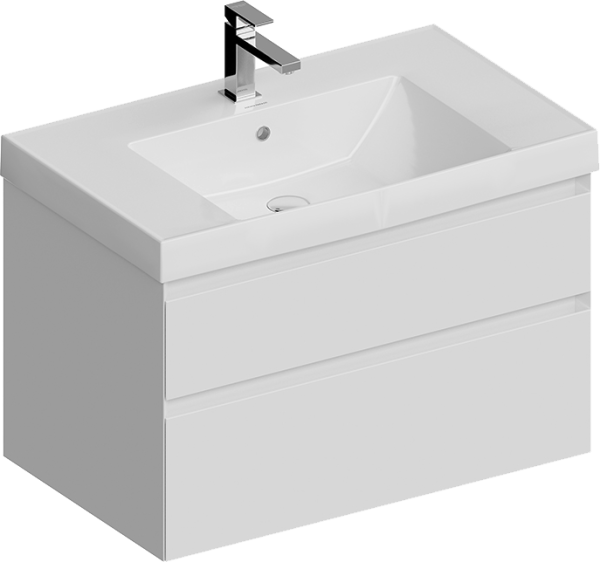 Тумба с раковиной KERAMA MARAZZI Cubo 80 подвесная, белая матовая