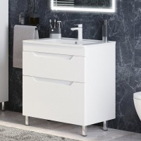 Тумба с раковиной Corozo Юта 85 Z2 напольная, глянцевая белая