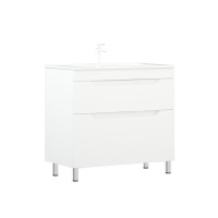 Тумба с раковиной Corozo Юта 85 Z2 напольная, глянцевая белая