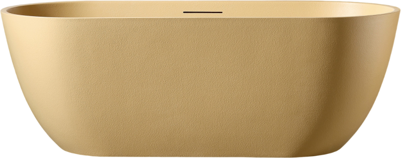 Ванна из искусственного камня Abber Frankfurt AM9941MS 170x75 см, отдельностоящая, матовая песочная, овальная, фурнитура белая