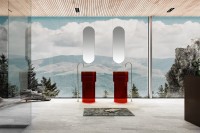 Раковина напольная Abber Kristall AT2701Rubin-H 45 красная, круглая