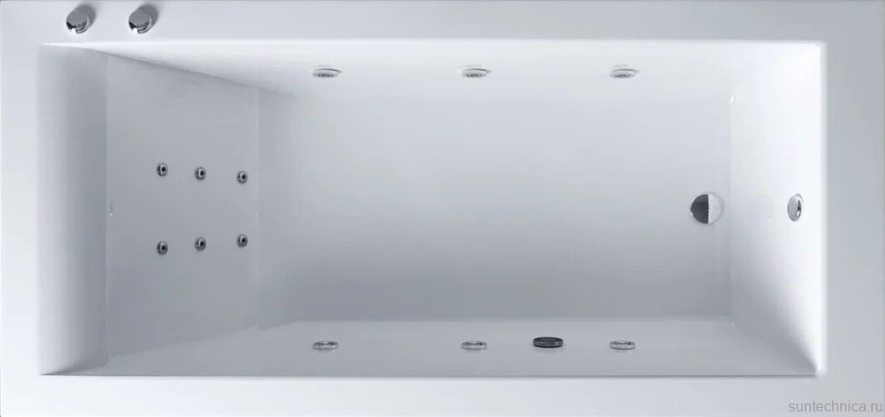 Ванна из искусственного камня Эстет Дельта ФР-00010023 стандарт 170x80 см, правая, пристенная, с гидромассажем, белая, с каркасом