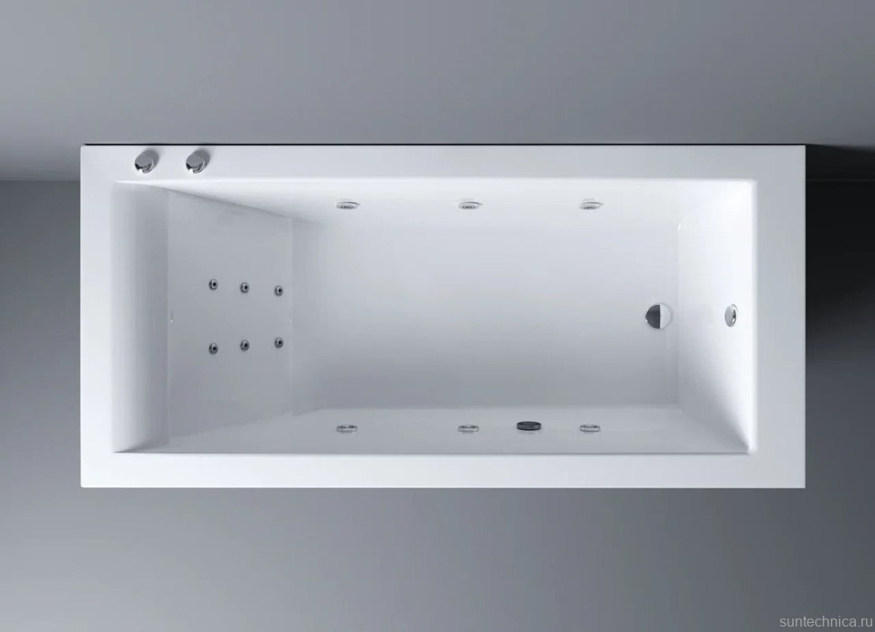 Ванна из искусственного камня Эстет Дельта ФР-00010023 стандарт 170x80 см, правая, пристенная, с гидромассажем, белая, с каркасом