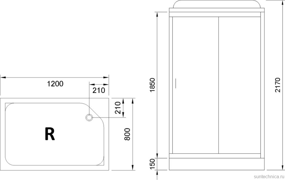 Душевая кабина Royal Bath HP RB8120HP1-M-R с низким поддоном