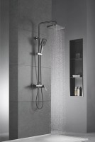 Душевая стойка Rose R1836T-6 с каскадным изливом, пепельный