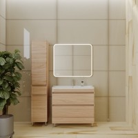 Тумба с раковиной Style Line Атлантика 90 Люкс Plus, напольная, ясень перламутр