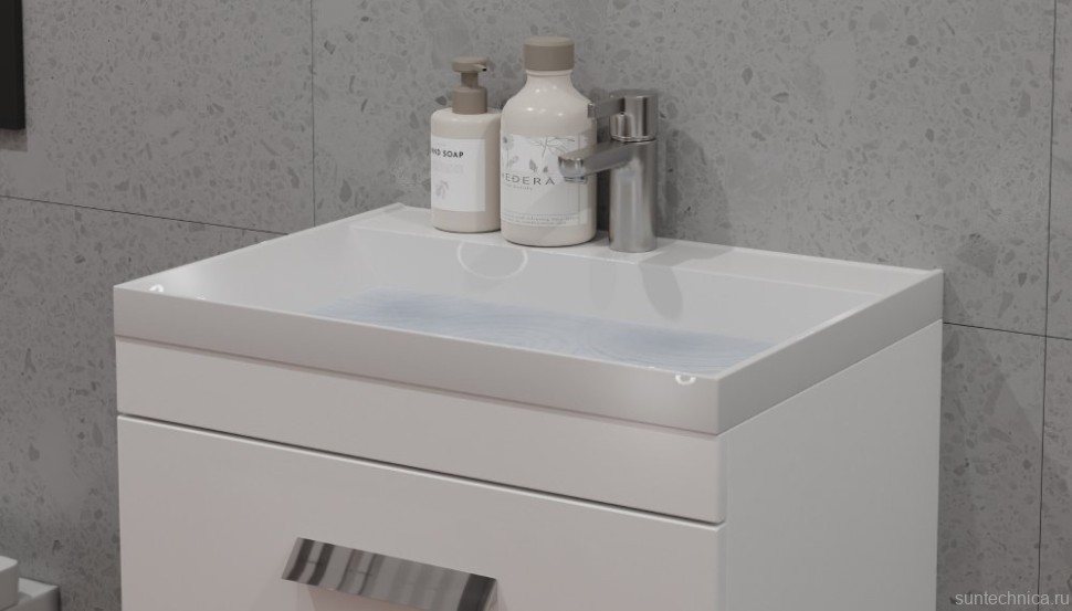 Тумба под раковину без столешницы Velvex Orlando 60 напольная, матовая белая