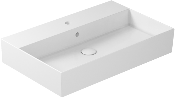 Мебельная раковина Galassia Meg11 Pro 81 накладная, глянцевая белая, прямоугольная, фаянс