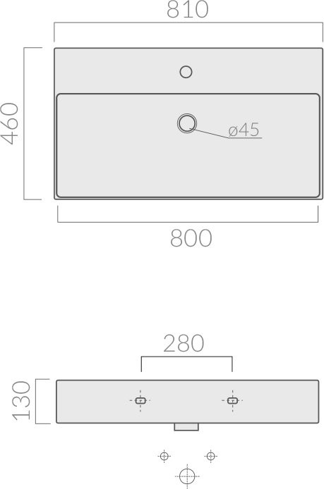 Мебельная раковина Galassia Meg11 Pro 81 накладная, глянцевая белая, прямоугольная, фаянс