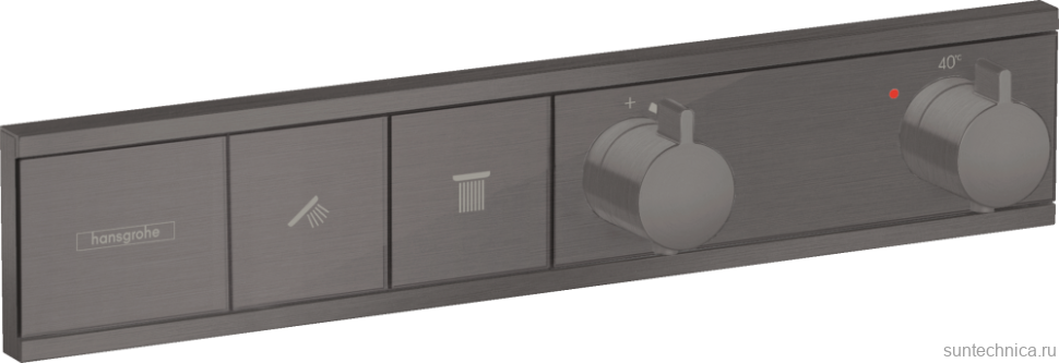 Термостатический смеситель встраиваемый Hansgrohe RainSelect 15380340 С ВНУТРЕННЕЙ ЧАСТЬЮ, шлифованный черный хром