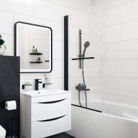Шторка на ванну IDDIS Slide SLI5BS7i90 75х145, профиль матовый черный