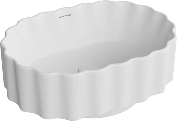 Накладная раковина KERAMA MARAZZI Conchiglia 51 матовая белая, овальная, фаянс