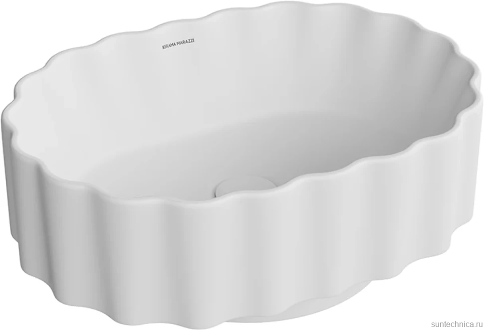 Накладная раковина KERAMA MARAZZI Conchiglia 51 матовая белая, овальная, фаянс