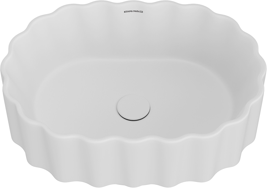 Накладная раковина KERAMA MARAZZI Conchiglia 51 матовая белая, овальная, фаянс