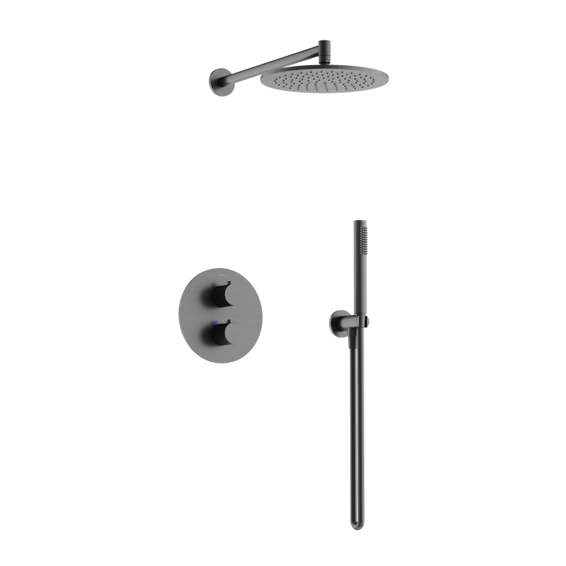 Душевой комплект Sancos Etna SC9010GG С ВНУТРЕННЕЙ ЧАСТЬЮ, вороненая сталь