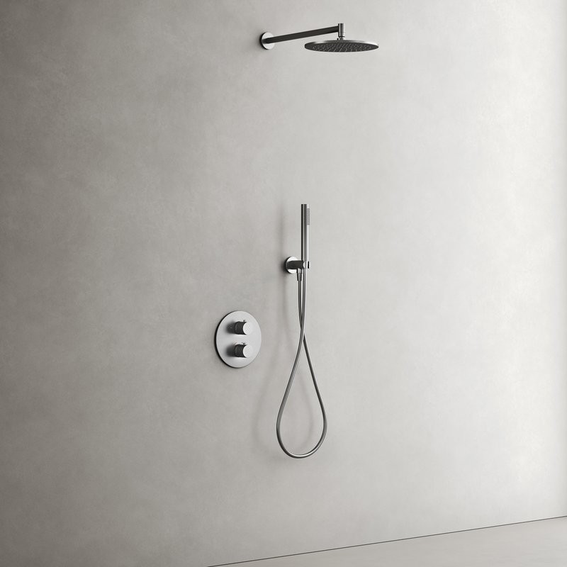 Душевой комплект Sancos Etna SC9010GG С ВНУТРЕННЕЙ ЧАСТЬЮ, вороненая сталь