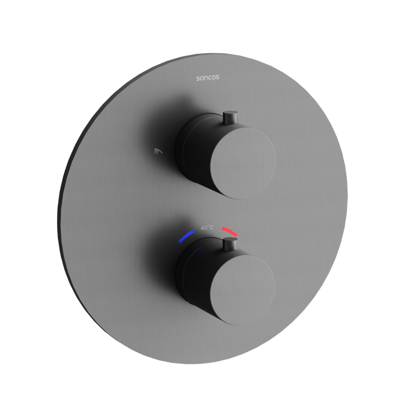 Душевой комплект Sancos Etna SC9010GG С ВНУТРЕННЕЙ ЧАСТЬЮ, вороненая сталь