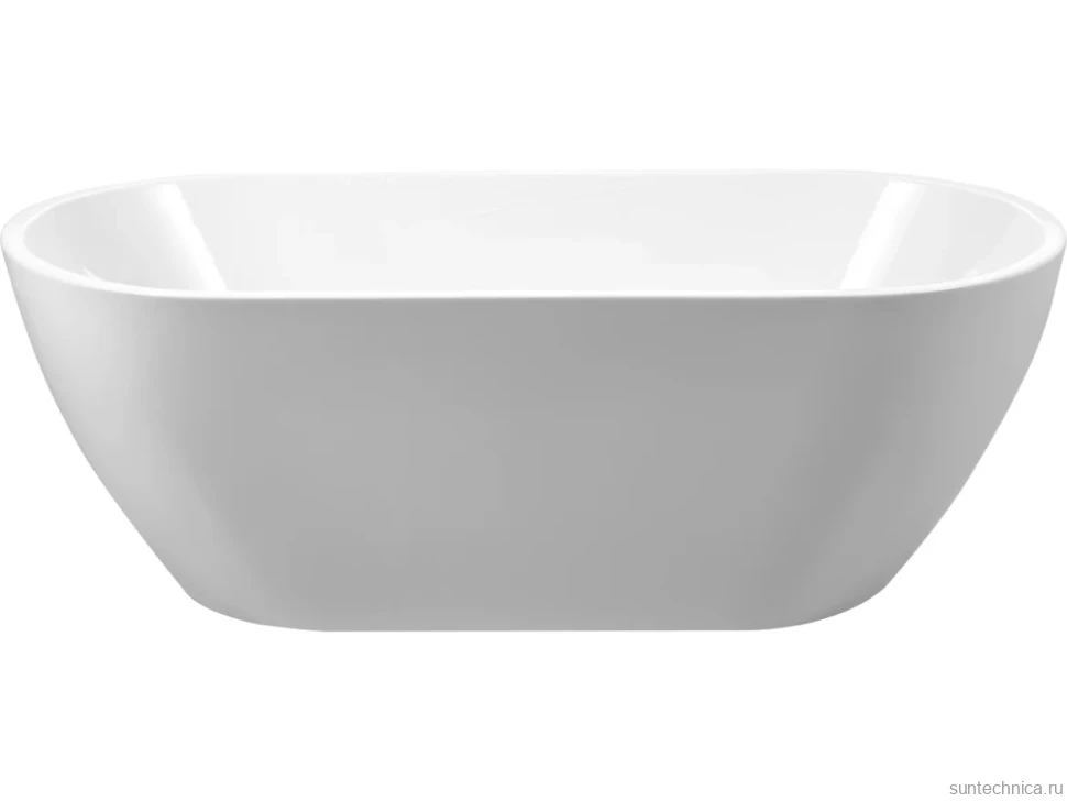 Акриловая ванна BelBagno BB70-1500-W0 150x80 см, отдельностоящая, белая, овальная, на ножках, с донным клапаном