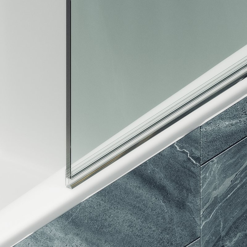 Шторка на ванну Maybahglass MGV-644-3 40 см, профиль золото, стекло прозрачное