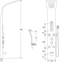 Душевая панель Ceruttispa Victoria S CT9976 серебро