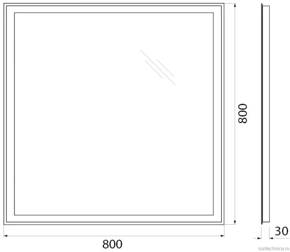 Зеркало BelBagno SPC-GRT-800-800-LED-TCH-WARM с подсветкой