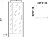 Душевая кабина River Tana 90/90 MT K
