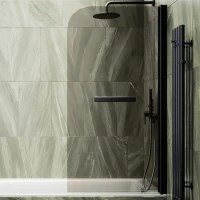 Шторка на ванну Maybahglass MGV-777-6 60x140, профиль черный, стекло бронза