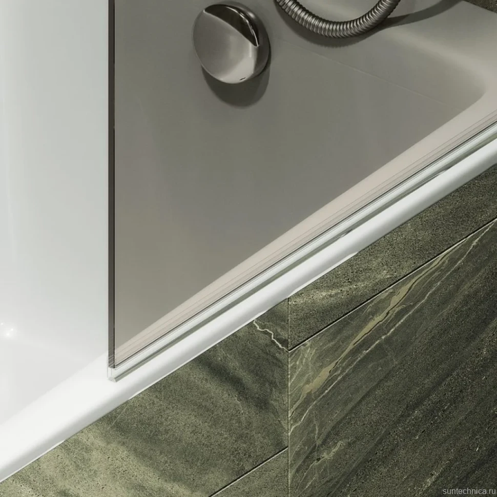 Шторка на ванну Maybahglass MGV-777-6 60x140, профиль черный, стекло бронза