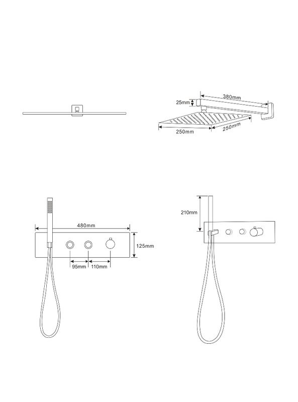 Душевой комплект Ceruttispa Velia B CT10399 черный