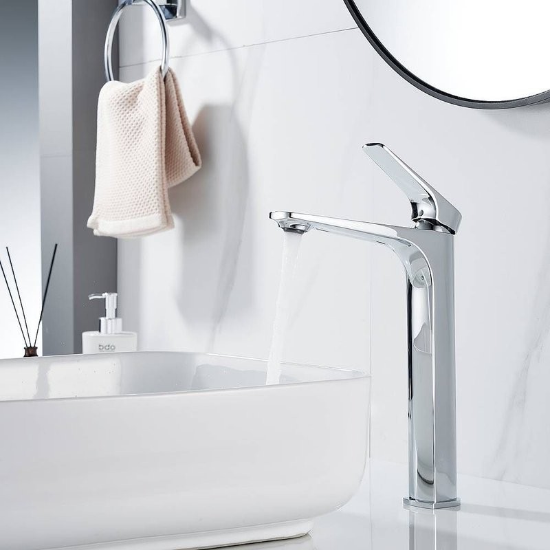 Смеситель для раковины высокий Shevanik S4211, хром