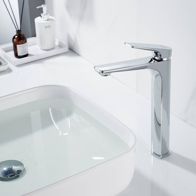 Смеситель для раковины высокий Shevanik S4211, хром