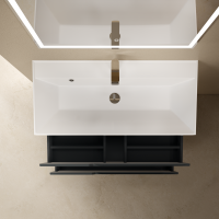 Тумба с раковиной AQUAme S3 100 подвесная, 2 ящика, антрацит