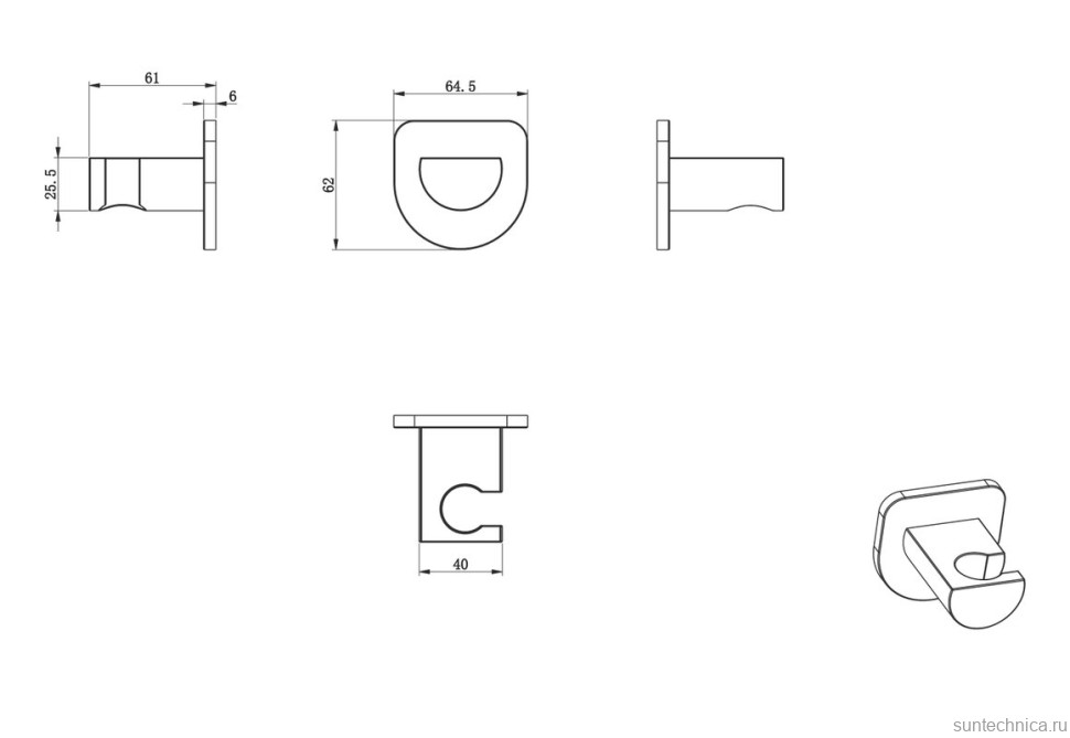 Настенный держатель Wonzon & Woghand WW-994216-CR хром
