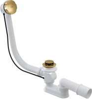 Слив-перелив для ванны AlcaPlast A55GOLD-VE-01 52 мм, полуавтомат, золото, с сифоном