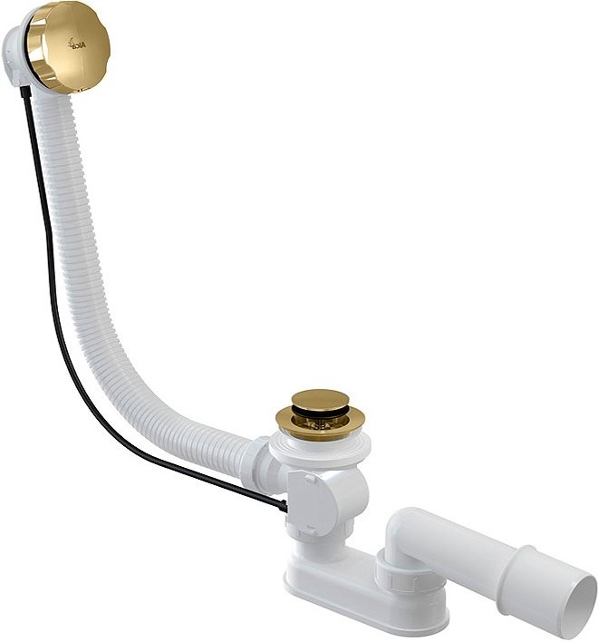 Слив-перелив для ванны AlcaPlast A55GOLD-VE-01 52 мм, полуавтомат, золото, с сифоном